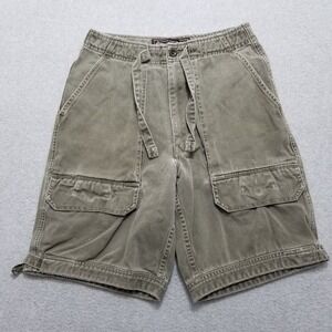 Abercrombie Fitch Shorts Womens 10 Beige Cargo Pockets Drawstring Cotton Outdoor